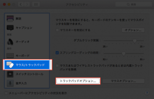 トラックパッドオプション